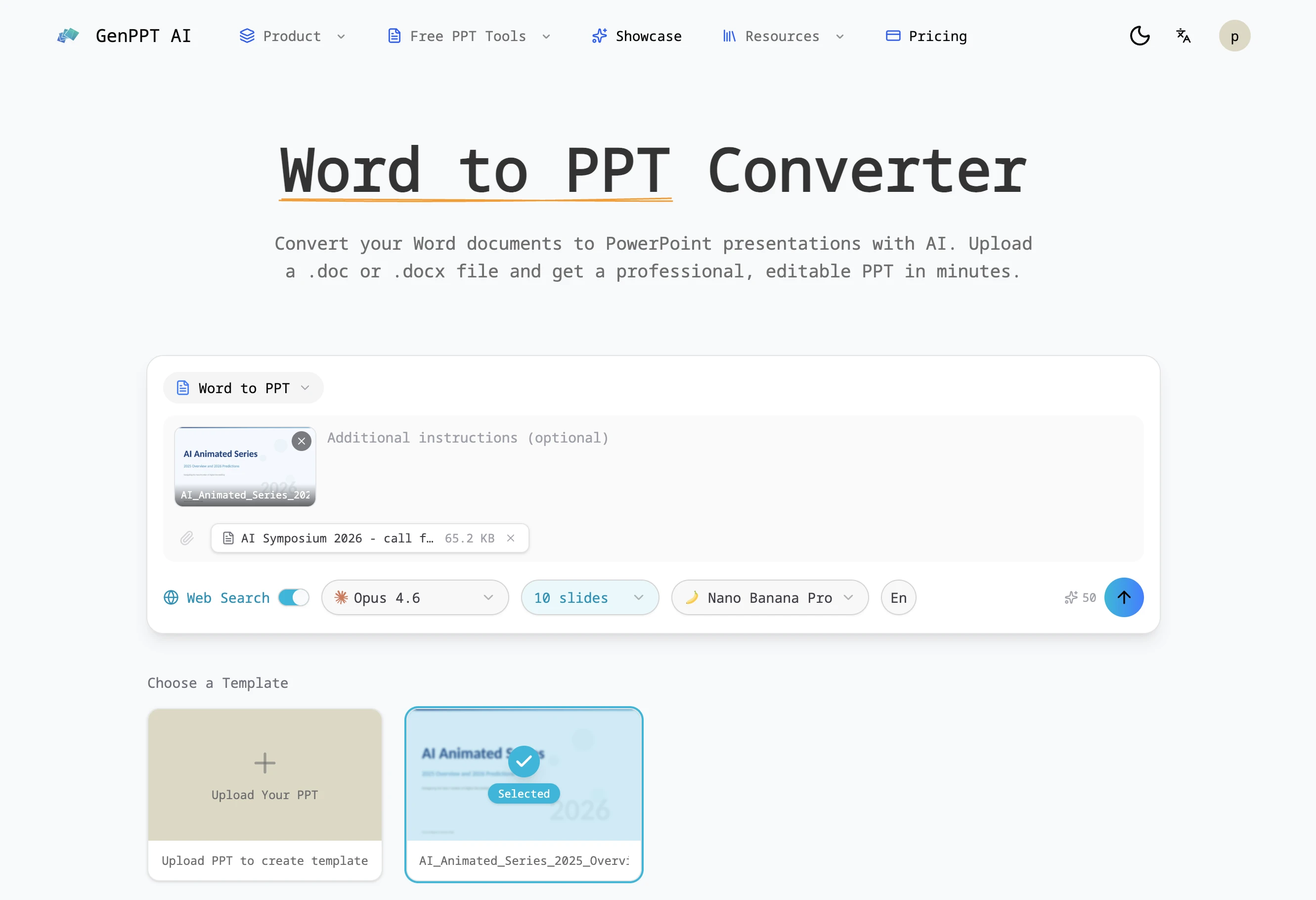 Word to PPT Converter - Free Online | Gamma App